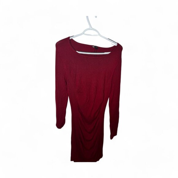 Express Long Sleeve Bodycon Midi Dress - Red - Picture 2 of 5